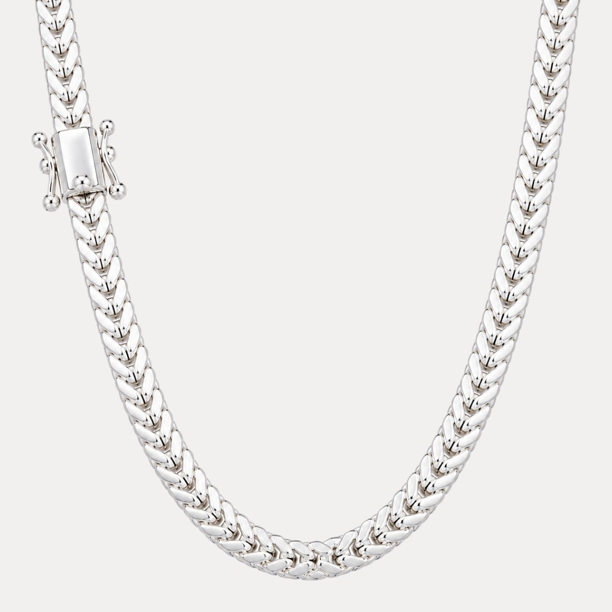 925 Sterling Silver 8mm Box Franco Chain Necklace