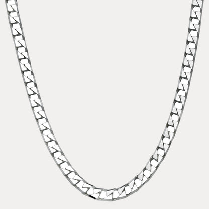 925 Sterling Silver 10mm Square Curb Chain Necklace