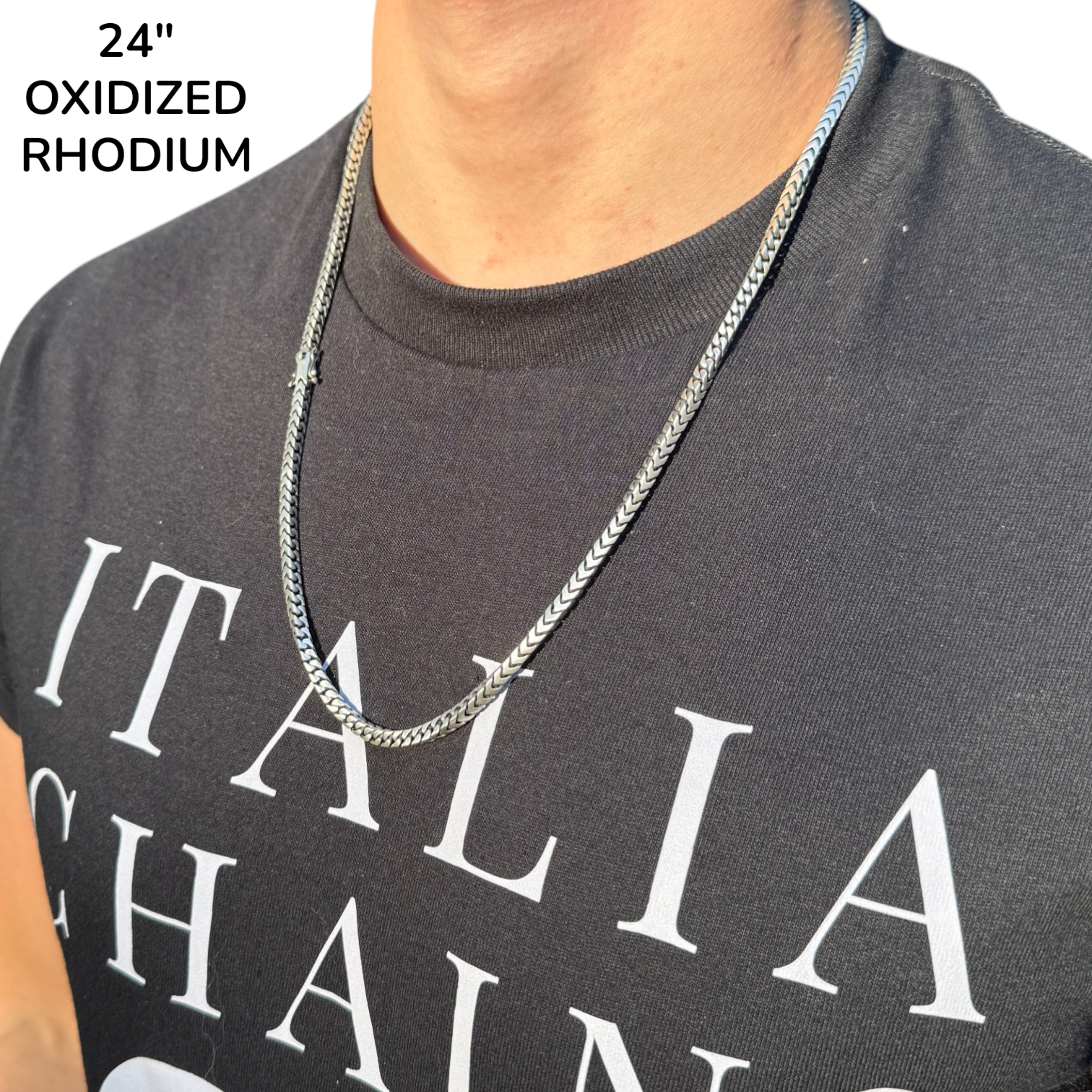 925 Sterling Silver 4mm Box Franco Chain Necklace