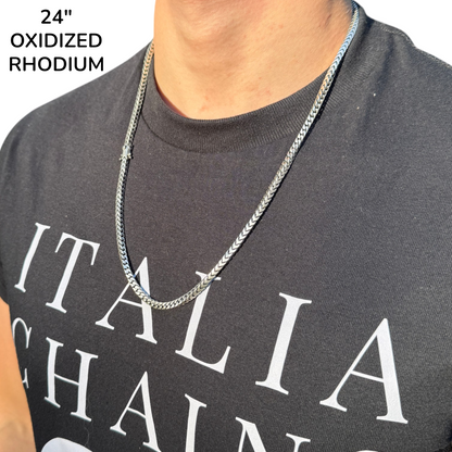 925 Sterling Silver 4mm Box Franco Chain Necklace