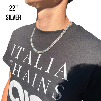 Collar de cadena doble de 10 mm en plata de ley 925