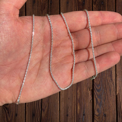 925 Sterling Silver 2mm Popcorn Ice Link Chain Necklace