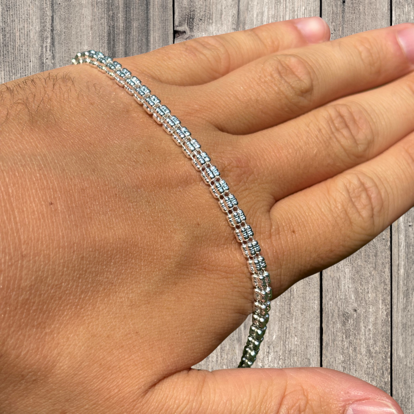925 Sterling Silver 4-Link Ice Chain Necklace