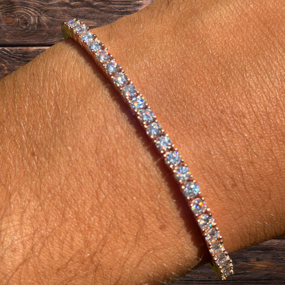 925 Sterling Silver 3mm Tennis Bracelet - CZ Or Moissanite