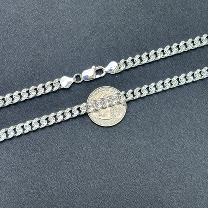 Collier en argent sterling 925 avec chaîne cubaine Miami taille diamant de 7 mm