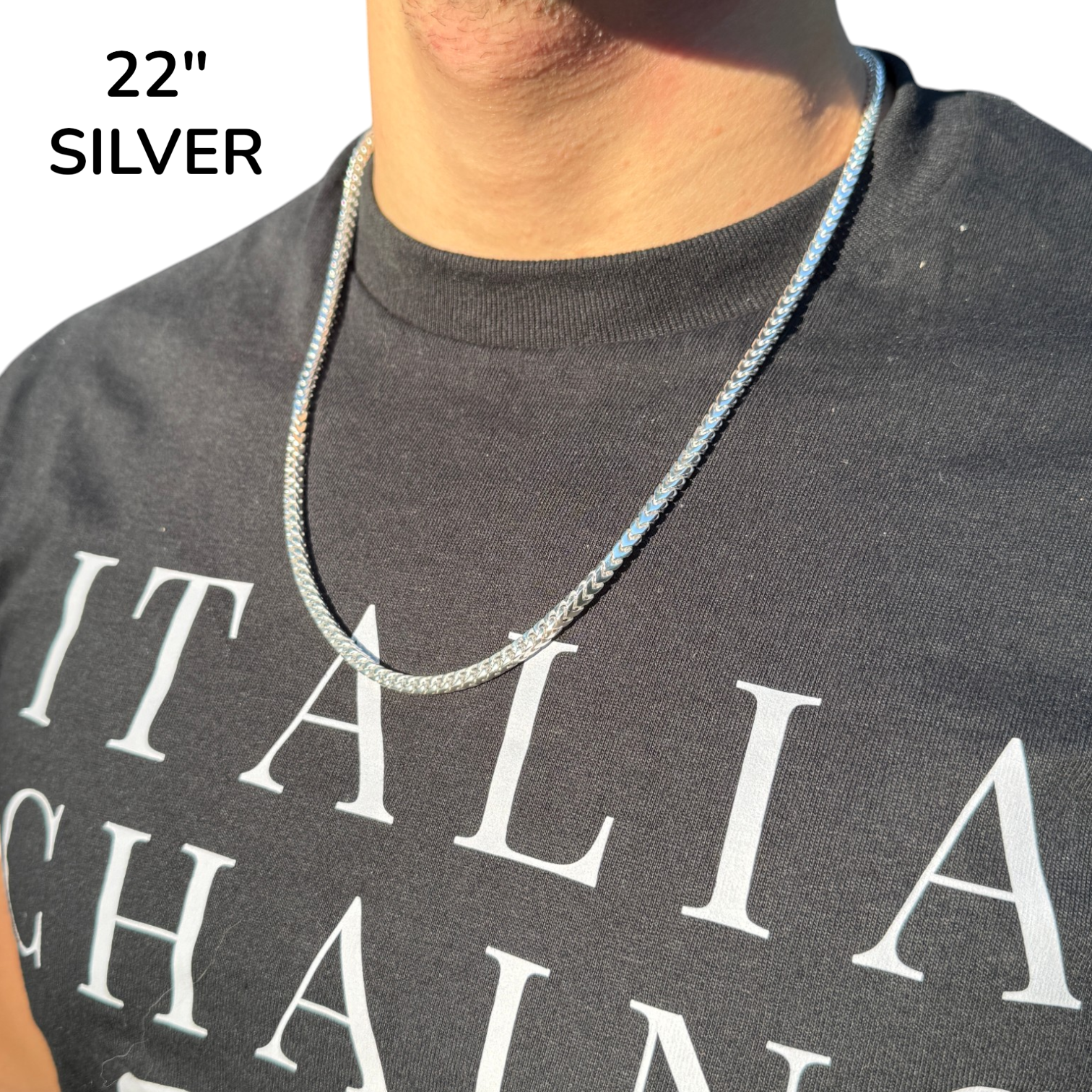 925 Sterling Silver 4mm Box Franco Chain Necklace