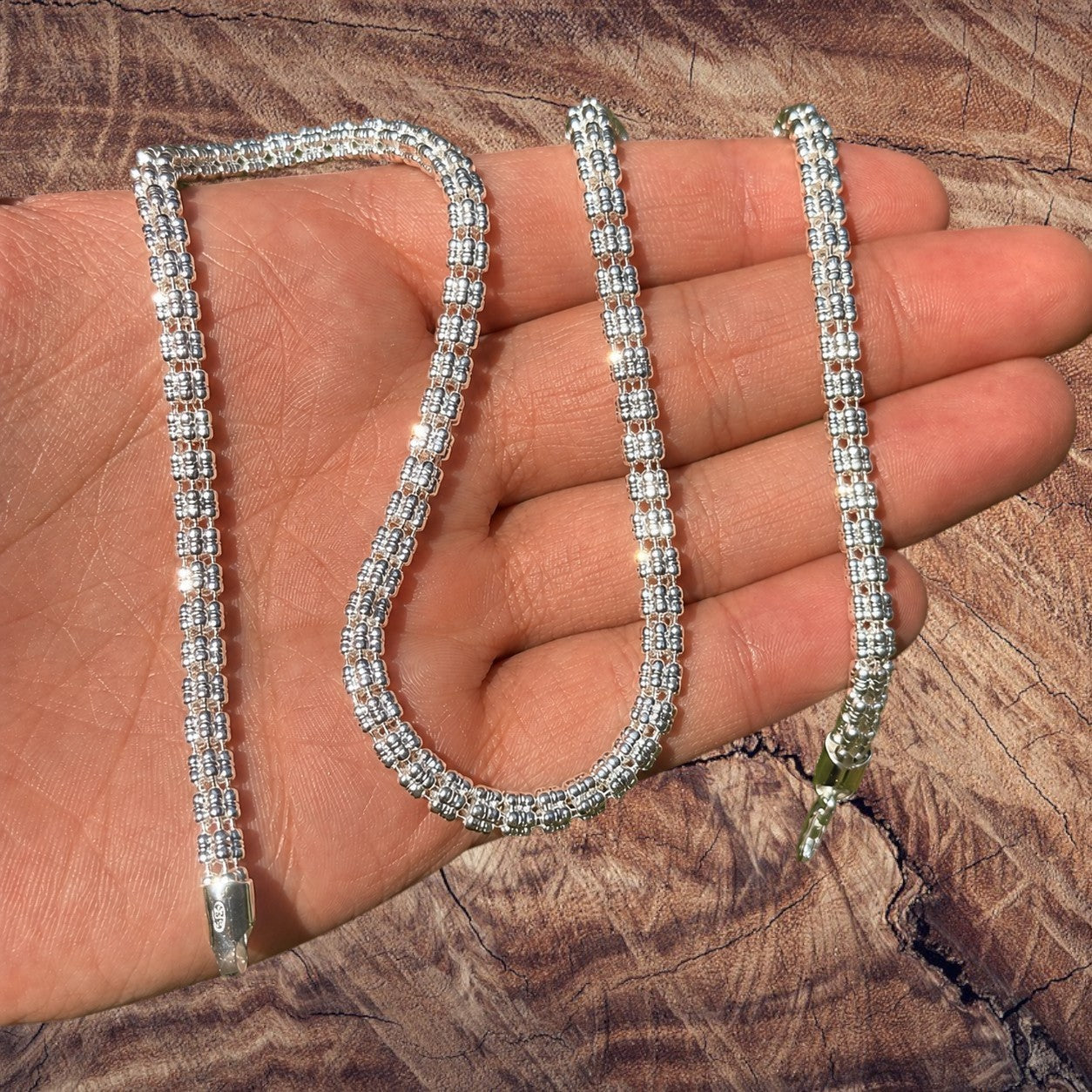 925 Sterling Silver 5-Link Ice Chain Necklace