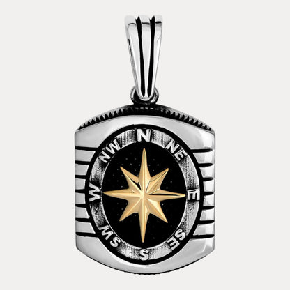 925 Sterling Silver Compass Pendant