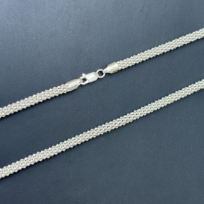 Collier à maillons Popcorn Ice en argent sterling 925 de 6 mm