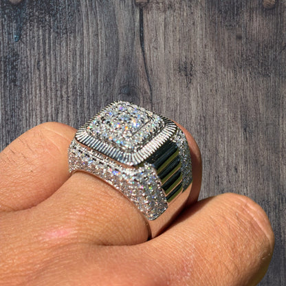 925 Sterling Silver Square Moissanite Ring