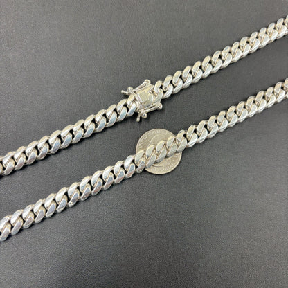 999 Fine Silver 10mm Miami Cuban Chain Necklace