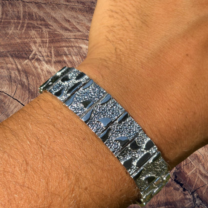 925 Sterling Silver 16mm Custom Nugget Link Bracelet