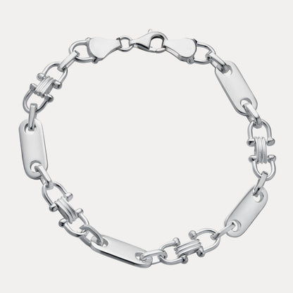 Bracelet à maillons Ferragamo personnalisé en argent sterling 925 de 7,5 mm