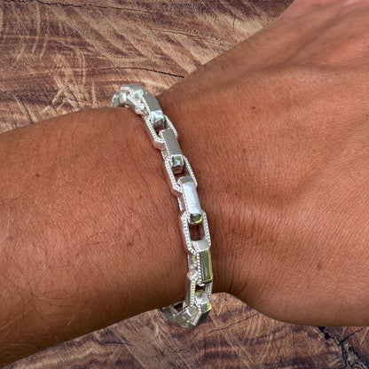 Bracelet Hermès fantaisie en argent sterling 925 de 7 mm 