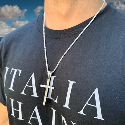 925 Sterling Silver Large Plain Classic Cross Pendant