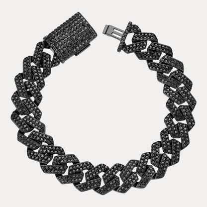 925 Sterling Silver 16mm Moissanite Cuban Prong Bracelet