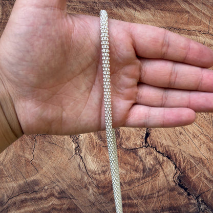 Collier à maillons Popcorn Ice en argent sterling 925 de 6 mm