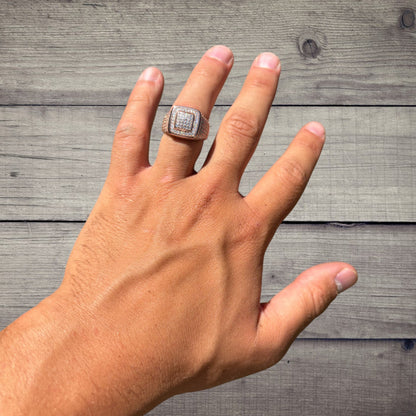 925 Sterling Silver Moissanite Square Ring