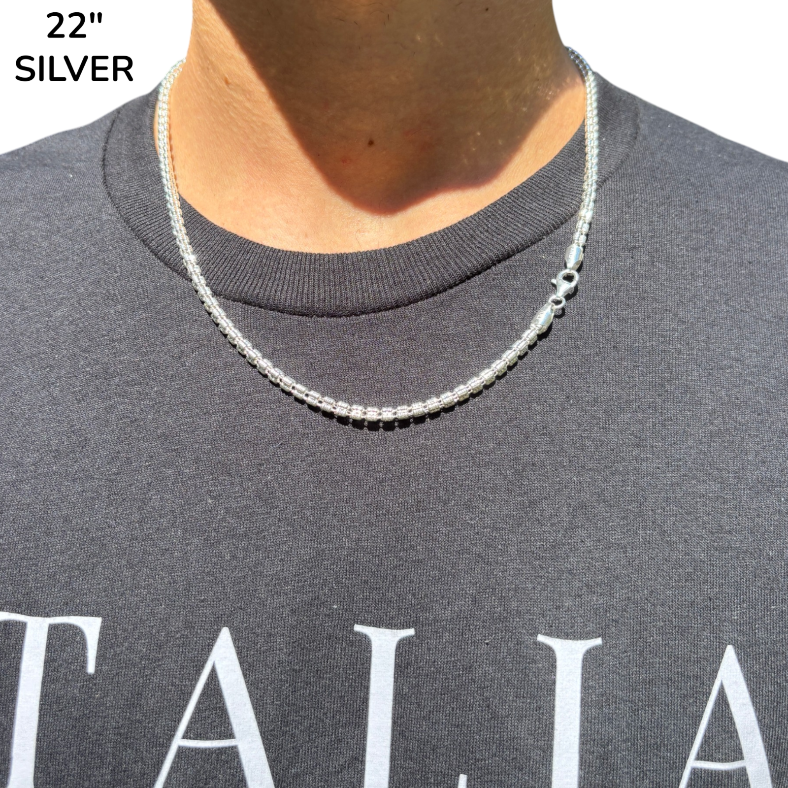 925 Sterling Silver 3-Link Ice Chain Necklace
