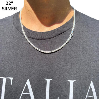 925 Sterling Silver 3-Link Ice Chain Necklace