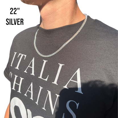 Collar de cadena doble de 6 mm en plata de ley 925 