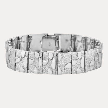 925 Sterling Silver 16mm Custom Nugget Link Bracelet