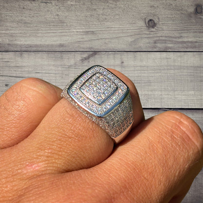 925 Sterling Silver Moissanite Square Ring