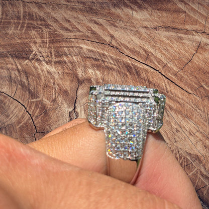 925 Sterling Silver Moissanite Cluster Ring