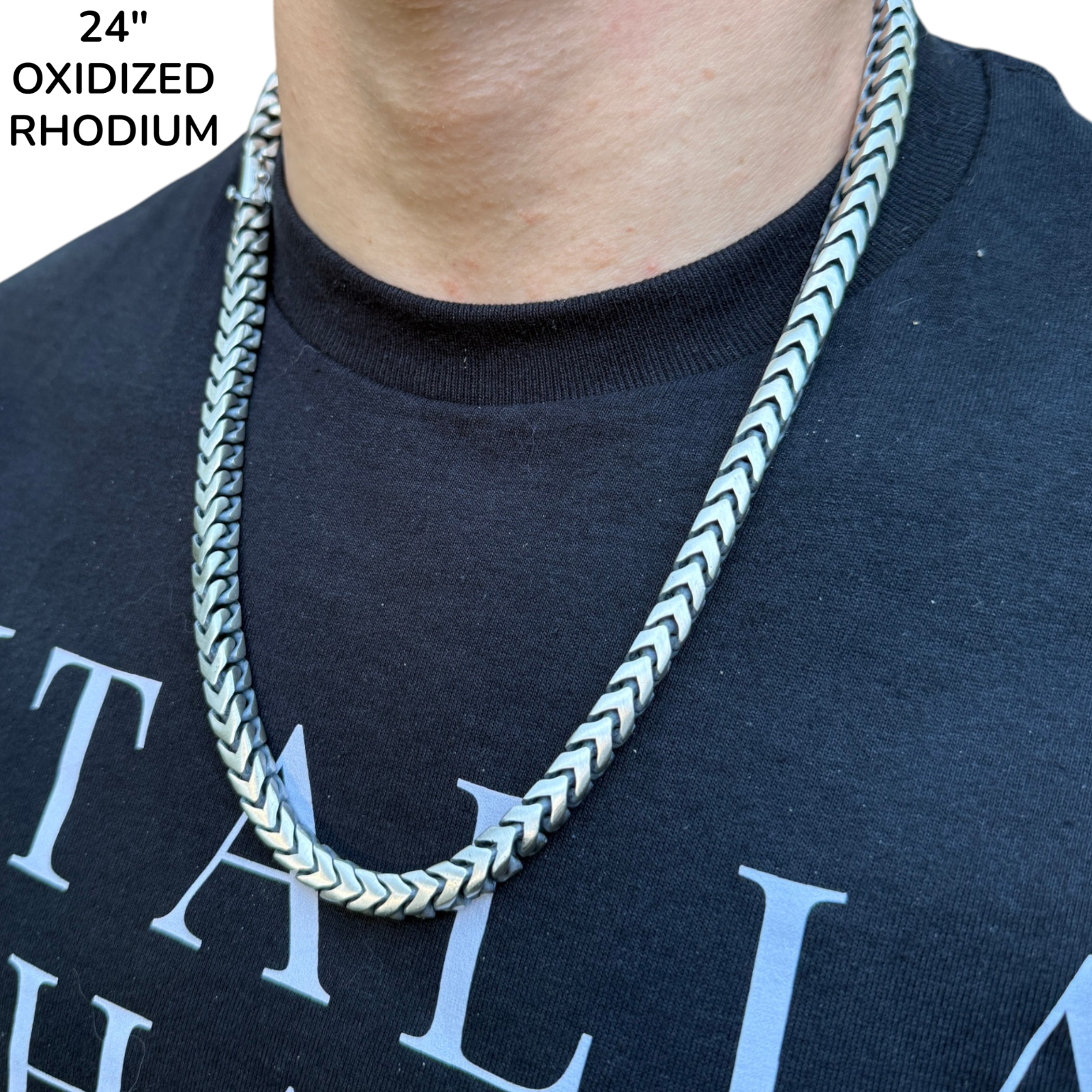 925 Sterling Silver 8mm Box Franco Chain Necklace