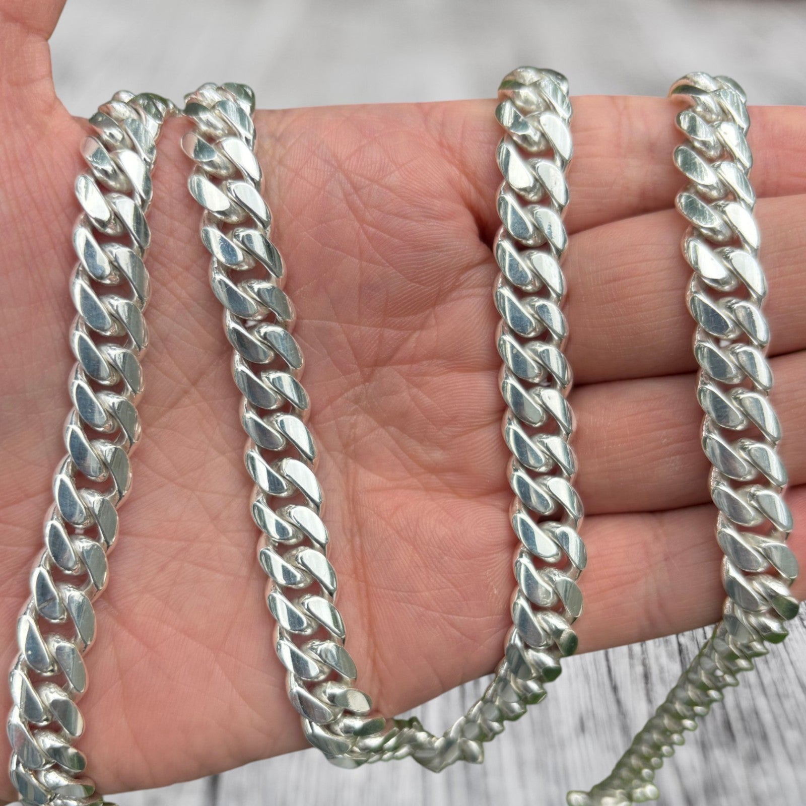 999 Fine Silver 10mm Miami Cuban Chain Necklace