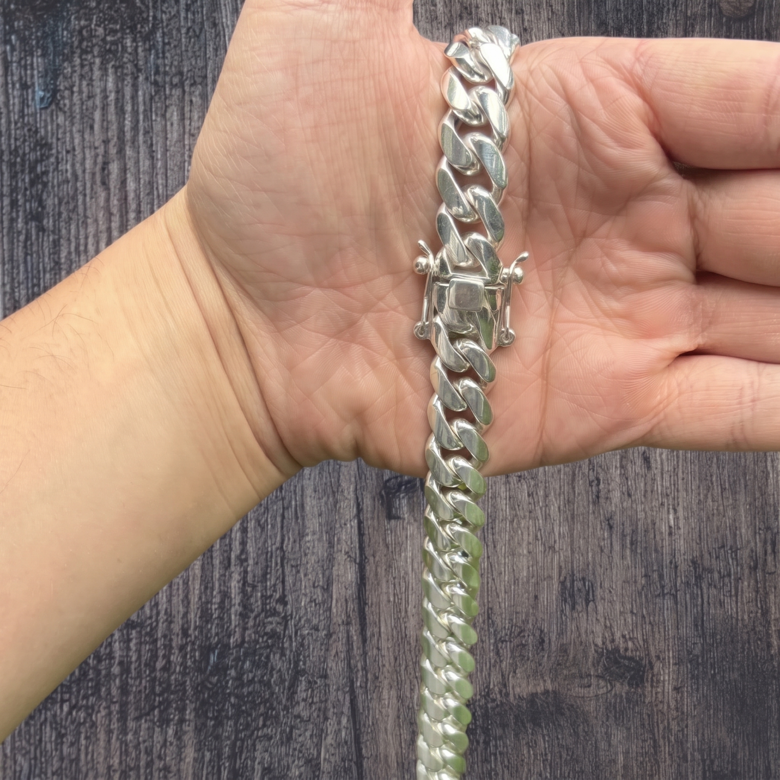 16mm Miami Cuban Chain Necklace - Real Solid 999 Fine Silver HANDMADE IN ITALY