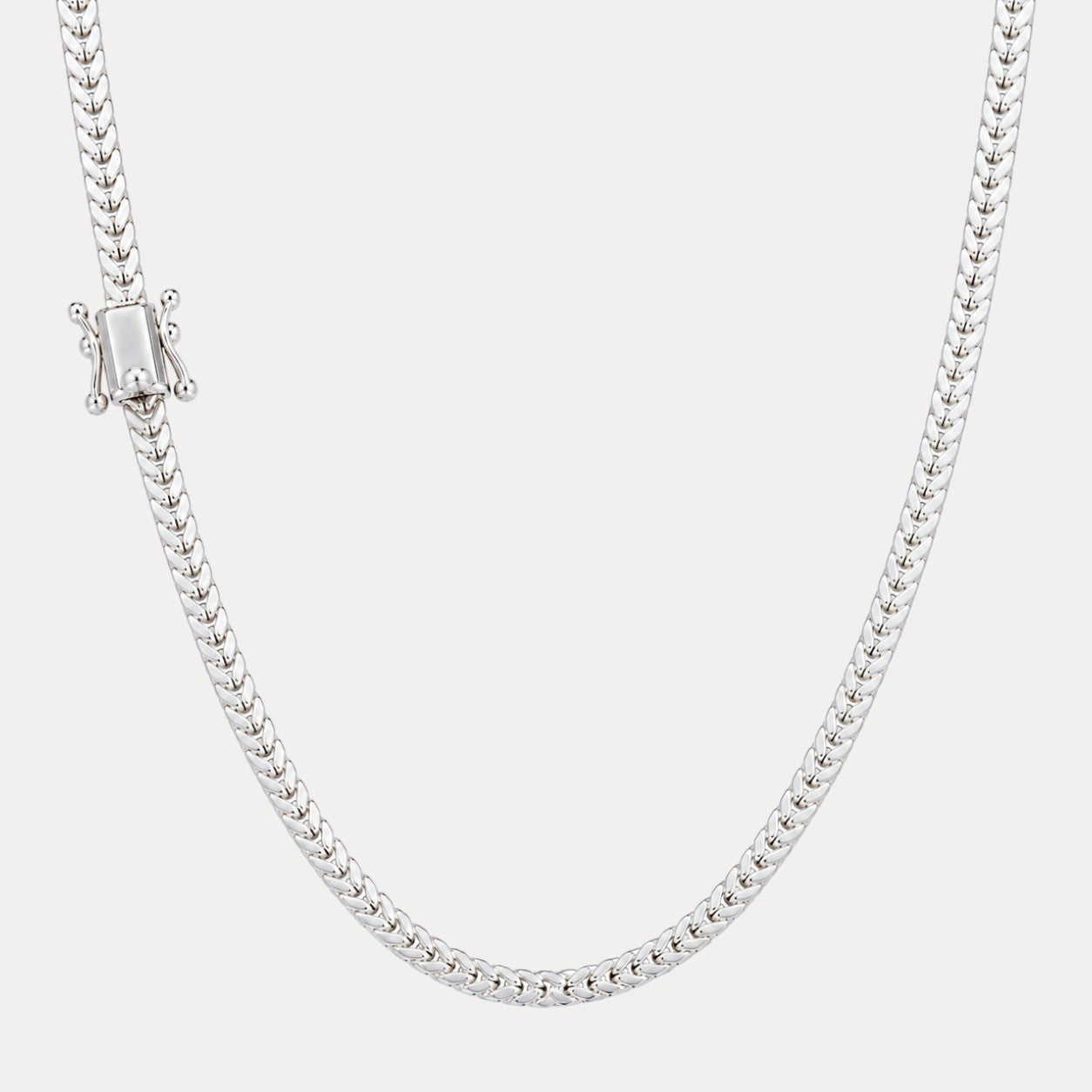 925 Sterling Silver 4mm Box Franco Chain Necklace
