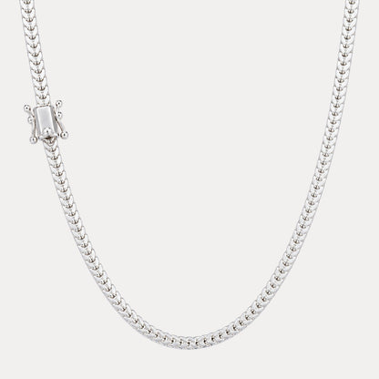 925 Sterling Silver 4mm Box Franco Chain Necklace