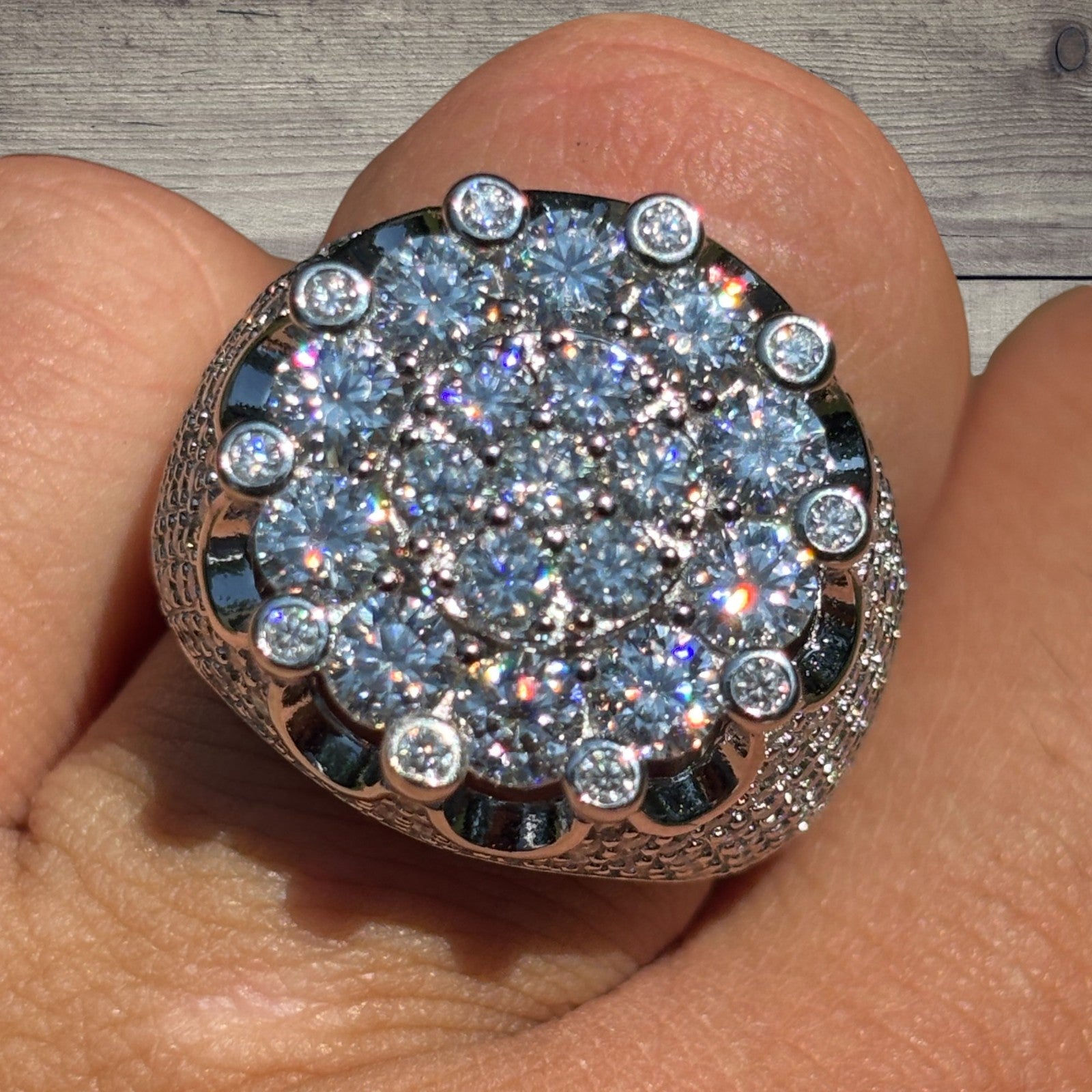 925 Sterling Silver Moissanite Royalty Ring