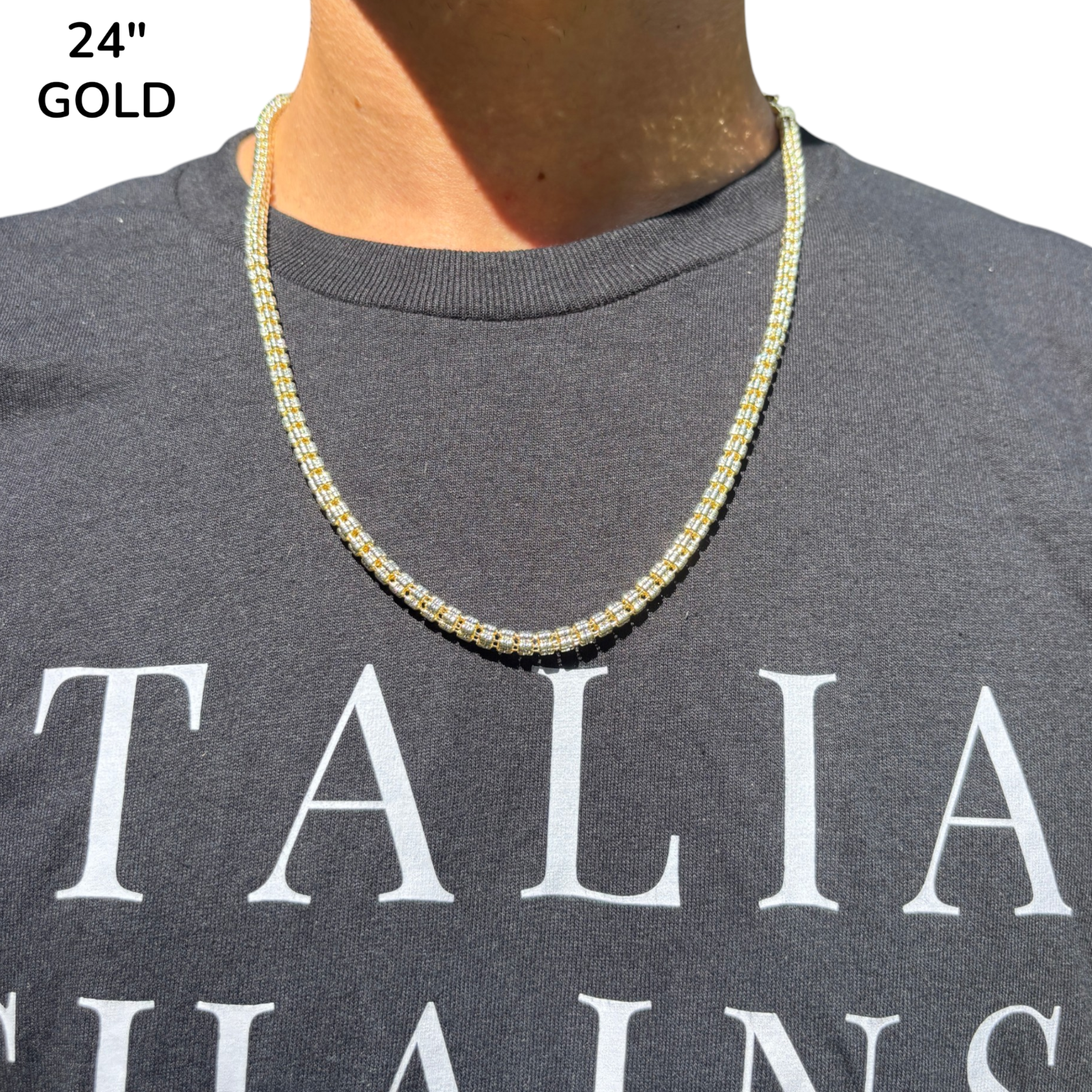 925 Sterling Silver 5-Link Ice Chain Necklace