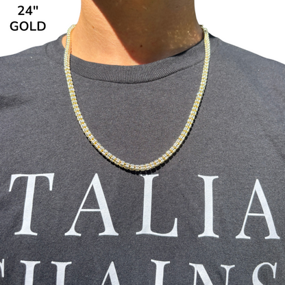 925 Sterling Silver 5-Link Ice Chain Necklace