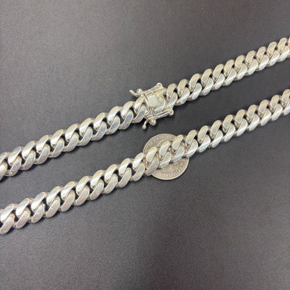 999 Fine Silver 12mm Miami Cuban Chain Necklace