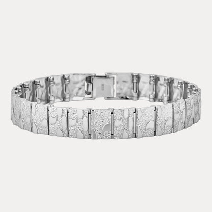 925 Sterling Silver 12mm Custom Nugget Link Bracelet