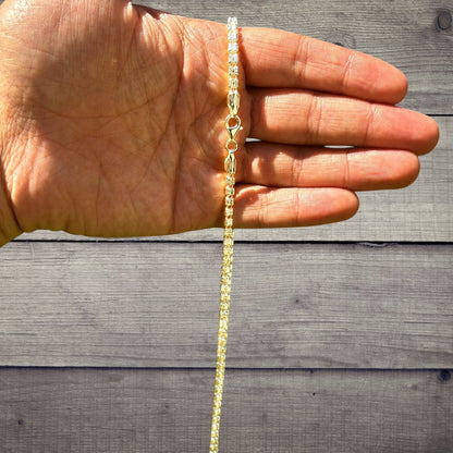 925 Sterling Silver 3-Link Ice Chain Necklace