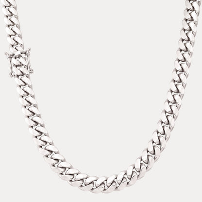 18mm Miami Cuban Chain Necklace - Real Solid 999 Fine Silver HANDMADE IN ITALY