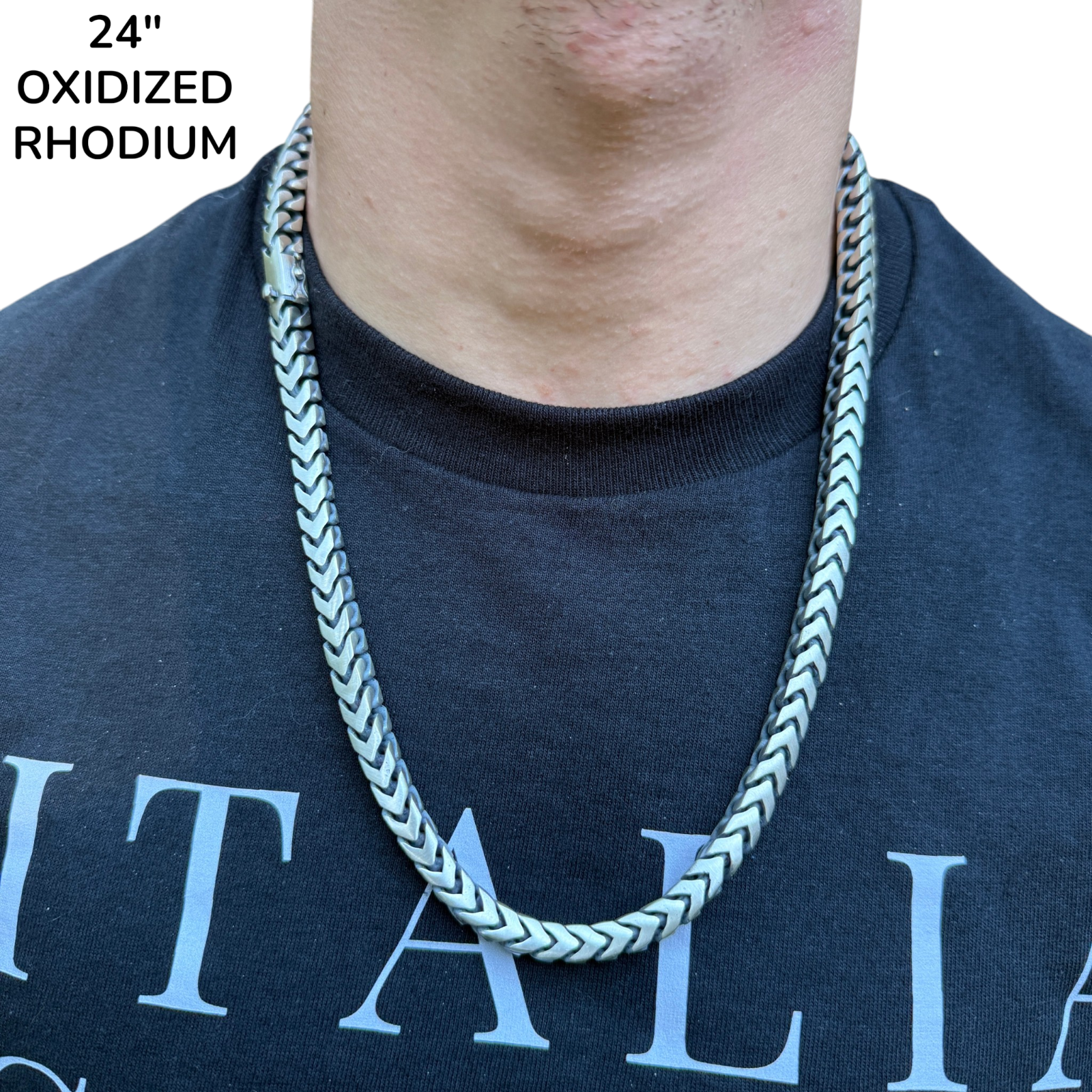 925 Sterling Silver 8mm Box Franco Chain Necklace