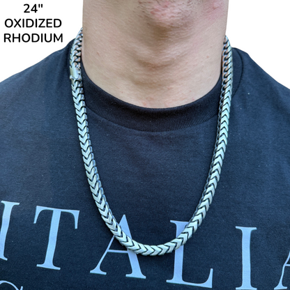 925 Sterling Silver 8mm Box Franco Chain Necklace