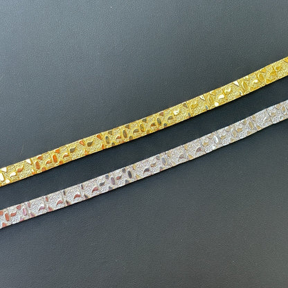 Bracelet à maillons pépites personnalisé en argent sterling 925 de 8 mm 