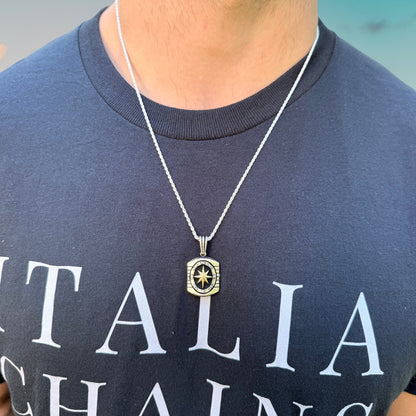 925 Sterling Silver Compass Pendant