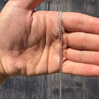 Collar de cadena doble de 3,5 mm de plata de ley 925 