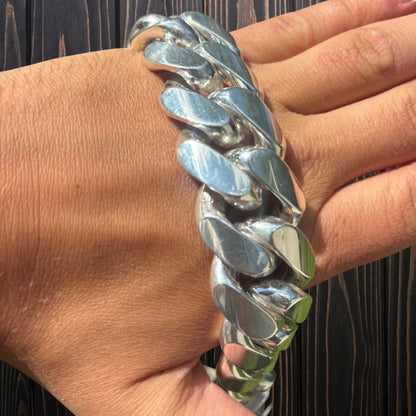 999 Fine Silver 28mm Miami Cuban Chain Necklace