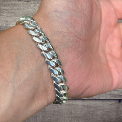 999 Fine Silver 10mm Miami Cuban Bracelet
