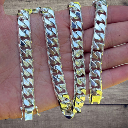 925 Sterling Silver 12mm Modern Miami Cuban Chain Necklace