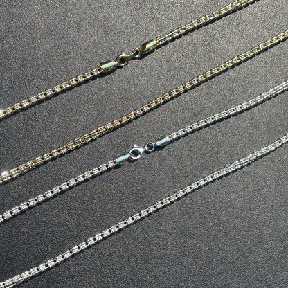 925 Sterling Silver 4-Link Ice Chain Necklace