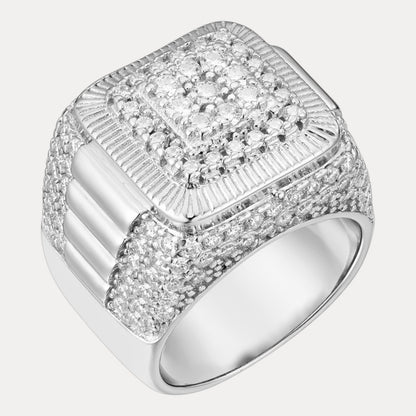 925 Sterling Silver Square Moissanite Ring